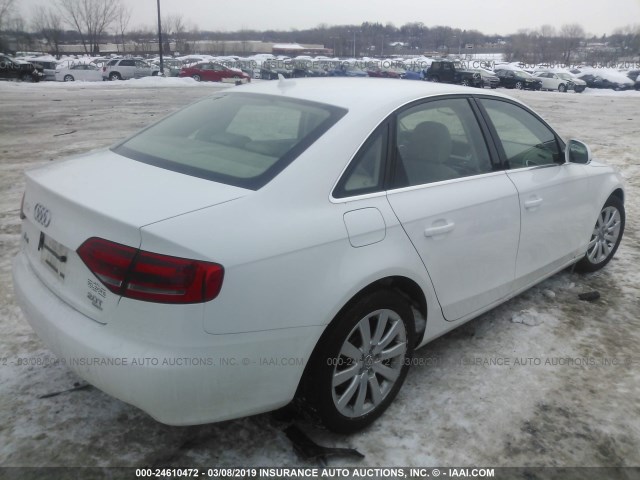 WAUSF78KX9N021733 - 2009 AUDI A4 PREMIUM PLUS WHITE photo 4