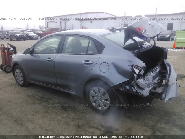 3KPA24AB3KE179263 - 2019 KIA RIO S GRAY photo 3