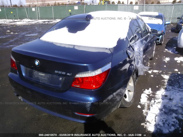 WBANV13598CZ57268 - 2008 BMW 528 XI BLUE photo 4