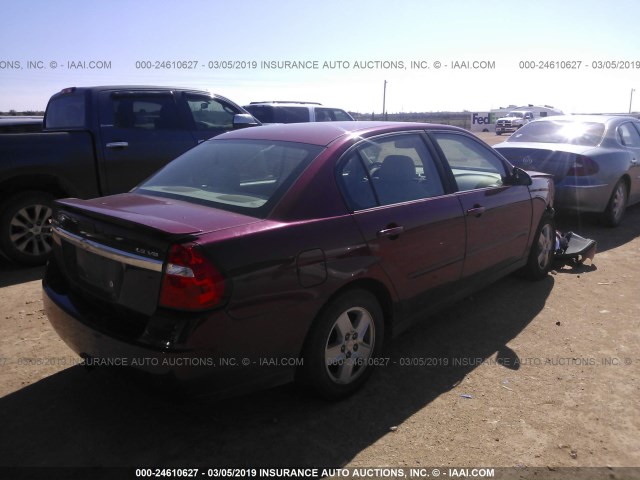 1G1ZT54855F178608 - 2005 CHEVROLET MALIBU LS BURGUNDY photo 4