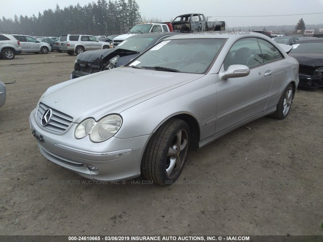 WDBTJ65J34F080197 - 2004 MERCEDES-BENZ CLK 320C SILVER photo 2