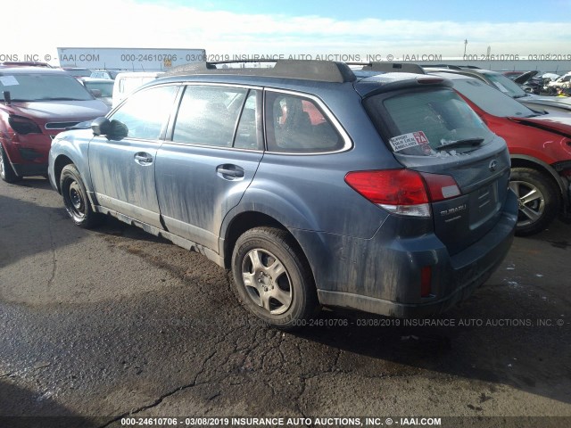 4S4BRCAC9D1226073 - 2013 SUBARU OUTBACK 2.5I BLUE photo 3