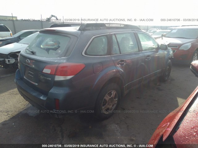 4S4BRCAC9D1226073 - 2013 SUBARU OUTBACK 2.5I BLUE photo 4