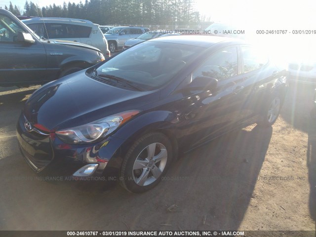 5NPDH4AE6DH449185 - 2013 HYUNDAI ELANTRA GLS/LIMITED BLUE photo 2