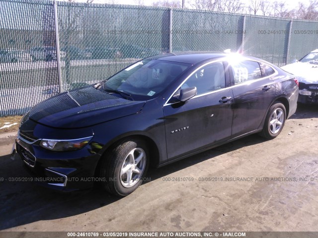 1G1ZB5ST7JF252051 - 2018 CHEVROLET MALIBU LS BLACK photo 2