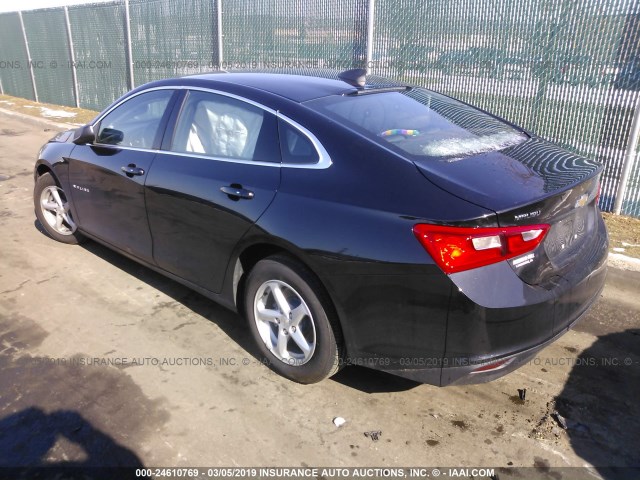 1G1ZB5ST7JF252051 - 2018 CHEVROLET MALIBU LS BLACK photo 3