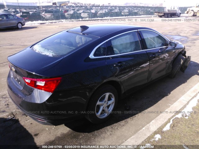 1G1ZB5ST7JF252051 - 2018 CHEVROLET MALIBU LS BLACK photo 4