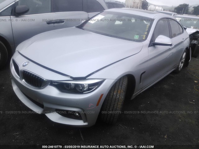 WBA4J1C51JBA30058 - 2018 BMW 430I GRAN COUPE SILVER photo 2