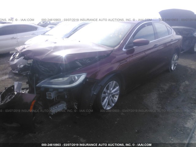 1C3CCCAB0GN137740 - 2016 CHRYSLER 200 LIMITED BURGUNDY photo 2