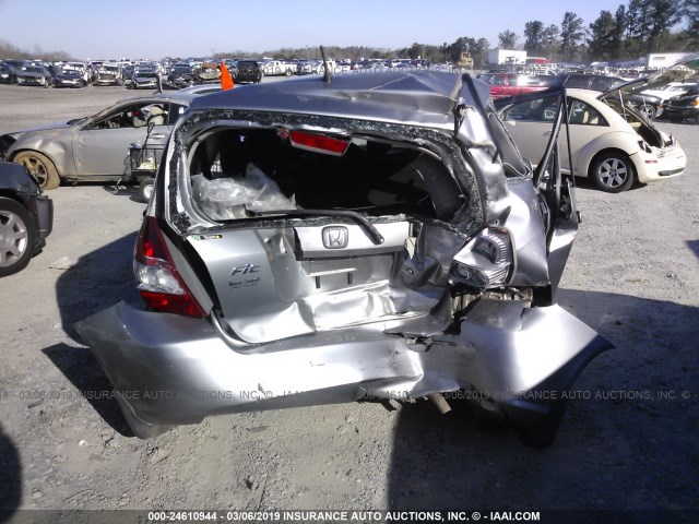 JHMGD37448S010154 - 2008 HONDA FIT SILVER photo 6