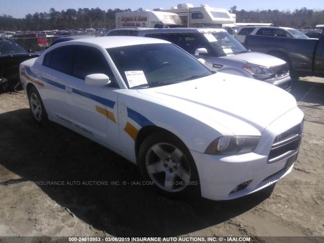 2C3CDXAT9DH555067 - 2013 DODGE CHARGER POLICE WHITE photo 1