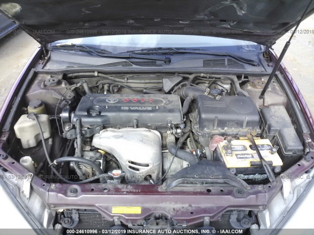 4T1BE32K32U026741 - 2002 TOYOTA CAMRY LE/XLE/SE RED photo 10