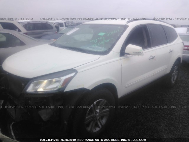 1GNKVGKD2FJ195354 - 2015 CHEVROLET TRAVERSE LT WHITE photo 2