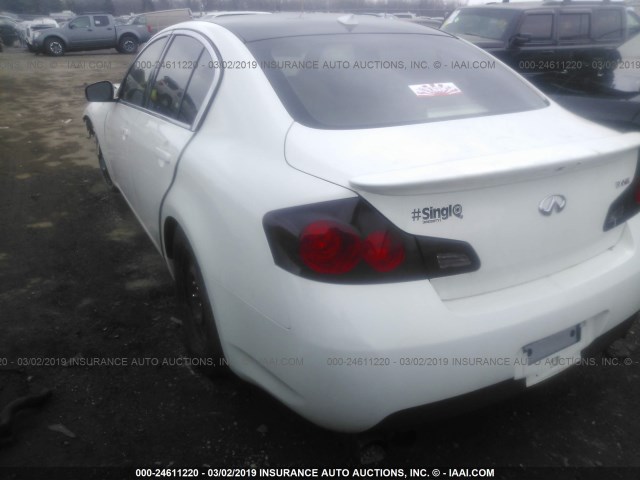 JNKCV61FX9M360241 - 2009 INFINITI G37 WHITE photo 3