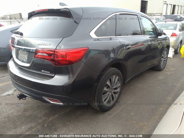 5FRYD4H49EB032328 - 2014 ACURA MDX TECHNOLOGY GRAY photo 4