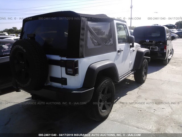 1C4AJWAG0GL135925 - 2016 JEEP WRANGLER SPORT WHITE photo 4