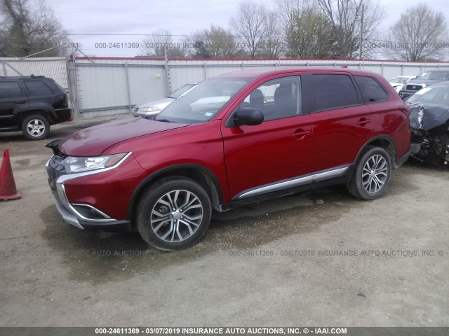 JA4AD2A36JZ004865 - 2018 MITSUBISHI OUTLANDER ES RED photo 2