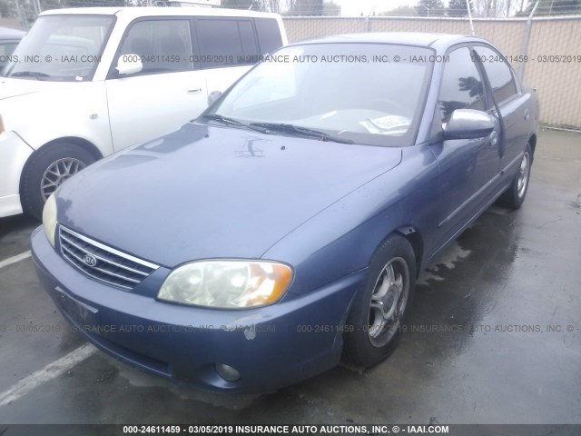 KNAFB121635277031 - 2003 KIA SPECTRA LS BLUE photo 2