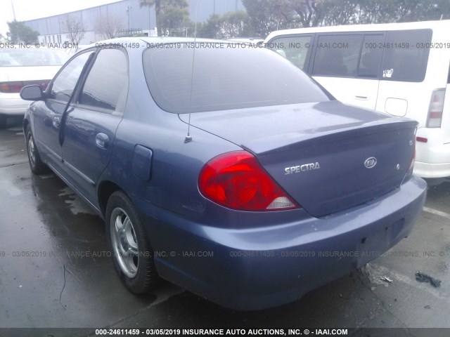 KNAFB121635277031 - 2003 KIA SPECTRA LS BLUE photo 3