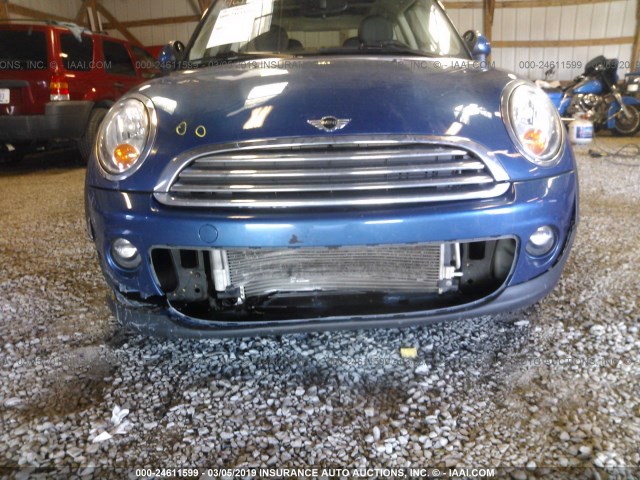 WMWSU3C51CT261532 - 2012 MINI COOPER BLUE photo 6