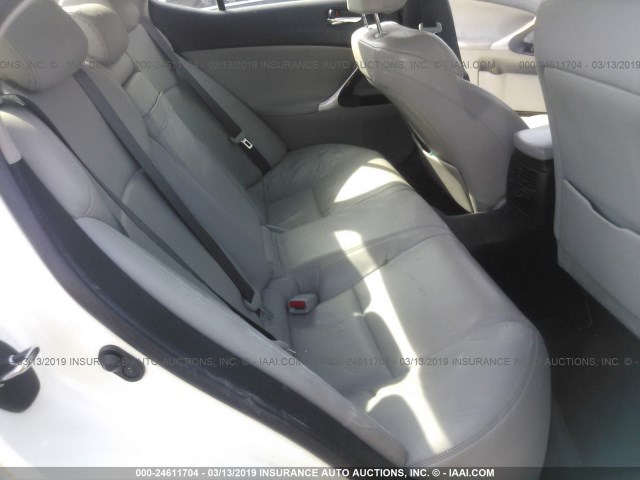 JTHBK262962021173 - 2006 LEXUS IS 250 WHITE photo 8