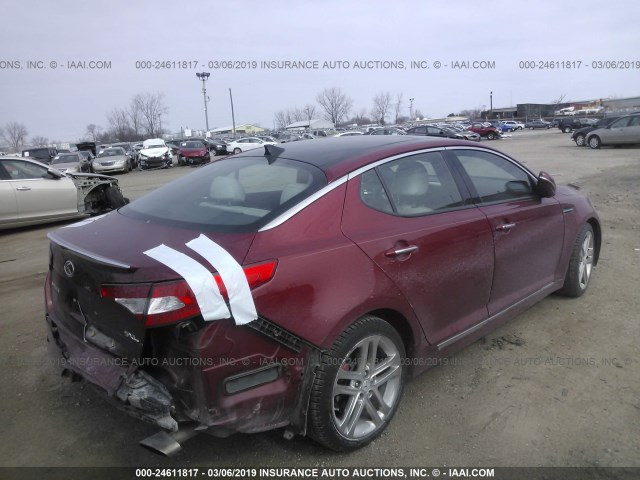 5XXGR4A67DG122390 - 2013 KIA OPTIMA SX RED photo 4