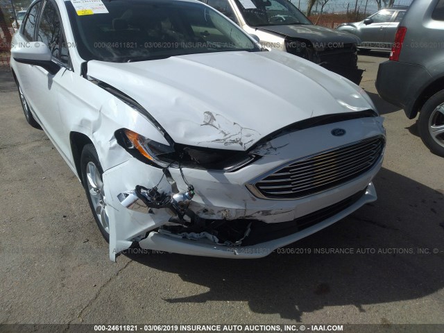 3FA6P0G70HR180431 - 2017 FORD FUSION S WHITE photo 6