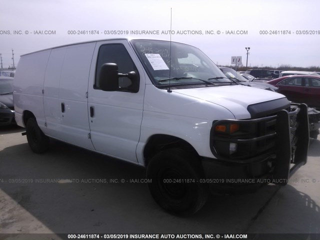 1FTNE1EW5EDA51326 - 2014 FORD ECONOLINE E150 VAN WHITE photo 1