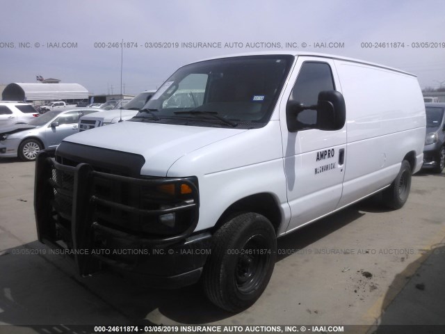 1FTNE1EW5EDA51326 - 2014 FORD ECONOLINE E150 VAN WHITE photo 2