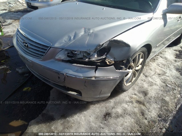 KMHFC46F96A102917 - 2006 HYUNDAI AZERA SE/LIMITED SILVER photo 6