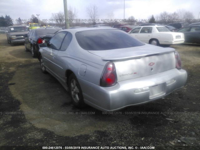 2G1WX15K919357845 - 2001 CHEVROLET MONTE CARLO SS ვერცხლისფერი ფოტო 3