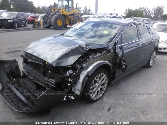 3FA6P0K94ER210647 - 2014 FORD FUSION TITANIUM GRAY photo 2