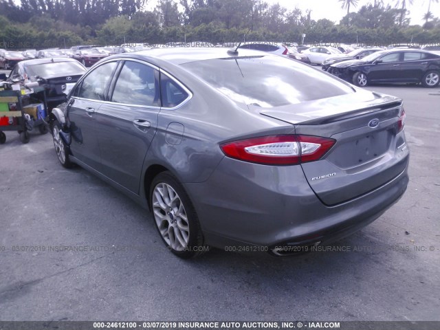 3FA6P0K94ER210647 - 2014 FORD FUSION TITANIUM GRAY photo 3