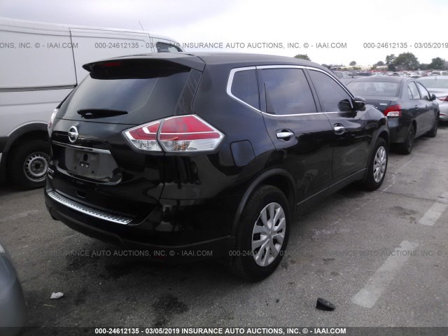 KNMAT2MT4FP548353 - 2015 NISSAN ROGUE S/SL/SV BLACK photo 4