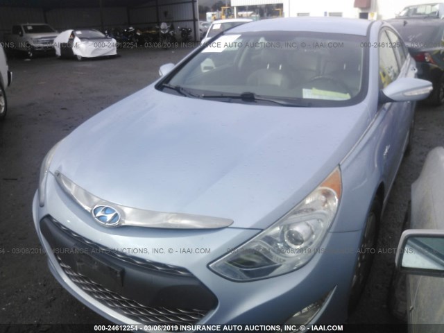 KMHEC4A41CA035176 - 2012 HYUNDAI SONATA HYBRID Light Blue photo 2