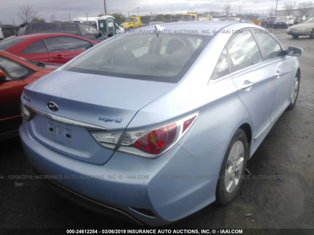 KMHEC4A41CA035176 - 2012 HYUNDAI SONATA HYBRID Light Blue photo 4