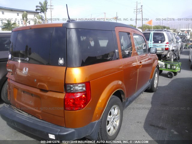 5J6YH18718L006302 - 2008 HONDA ELEMENT EX ORANGE photo 4