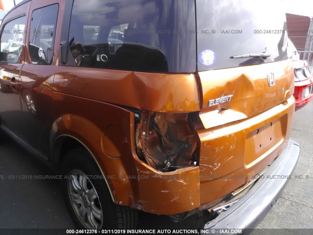 5J6YH18718L006302 - 2008 HONDA ELEMENT EX ORANGE photo 6