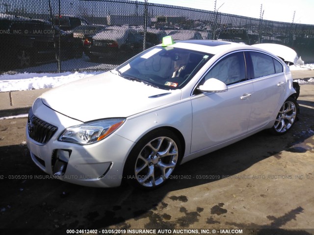 2G4GT5GX1F9142633 - 2015 BUICK REGAL GS WHITE photo 2