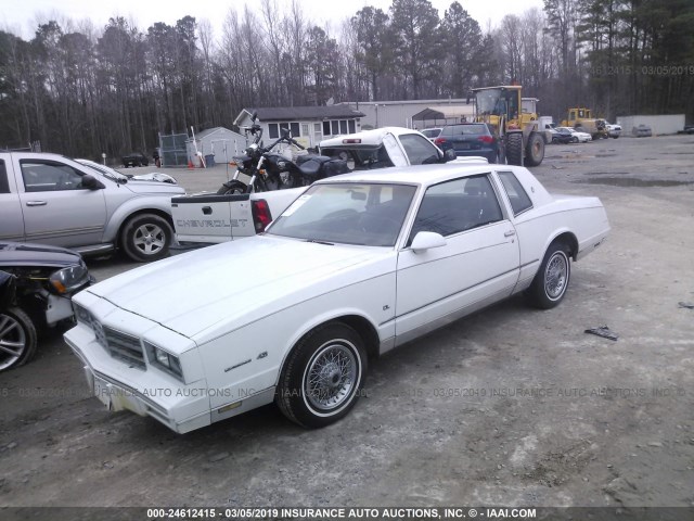 1G1GZ37Z0GR157424 - 1986 CHEVROLET MONTE CARLO  WHITE photo 2