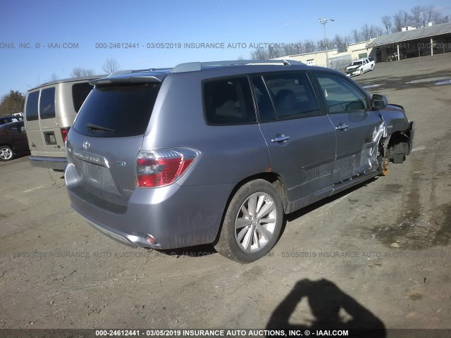 JTEEW44A792026459 - 2009 TOYOTA HIGHLANDER HYBRID LIMITED BLUE photo 4