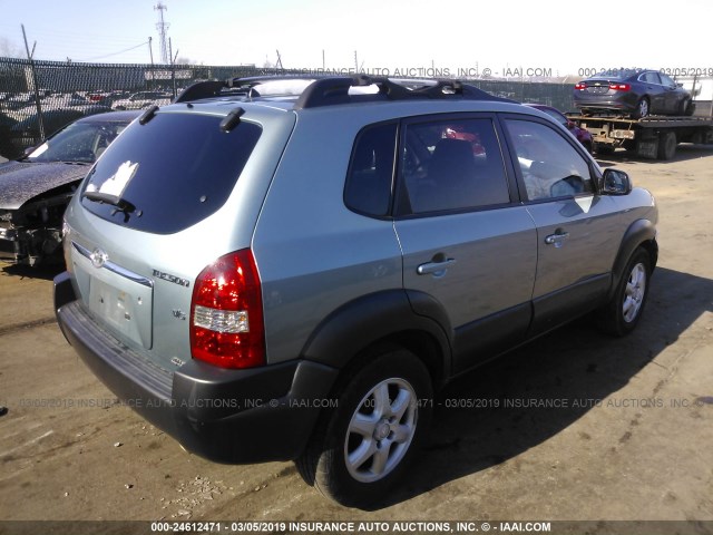 KM8JN72D55U192185 - 2005 HYUNDAI TUCSON GLS/LX GREEN photo 4