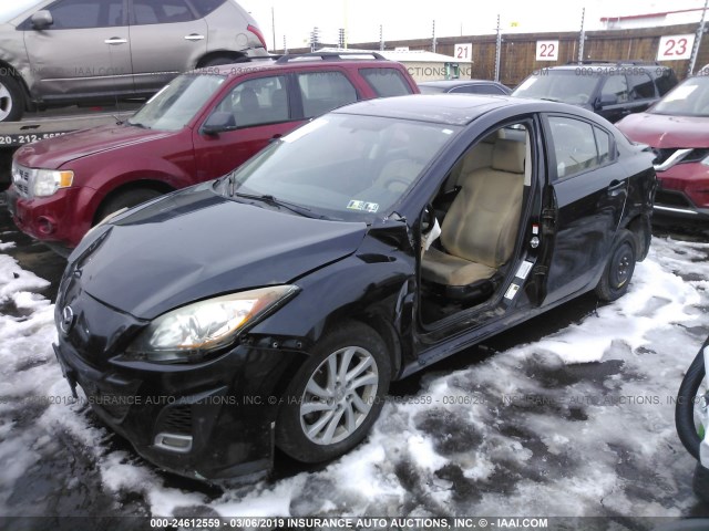 JM1BL1S67A1148388 - 2010 MAZDA 3 S BLACK photo 2