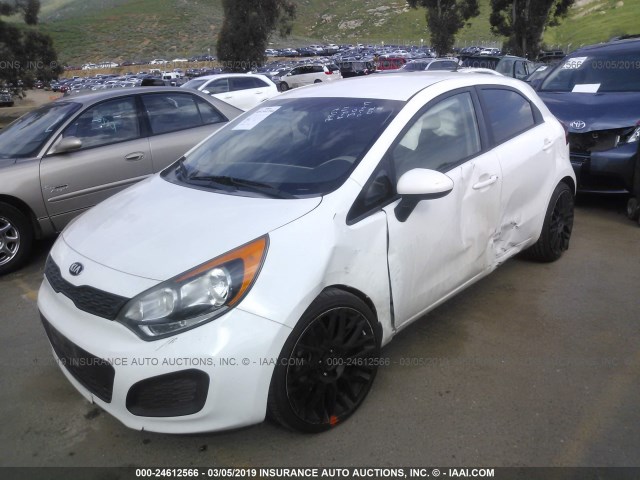 KNADM5A33D6170977 - 2013 KIA RIO LX WHITE photo 2