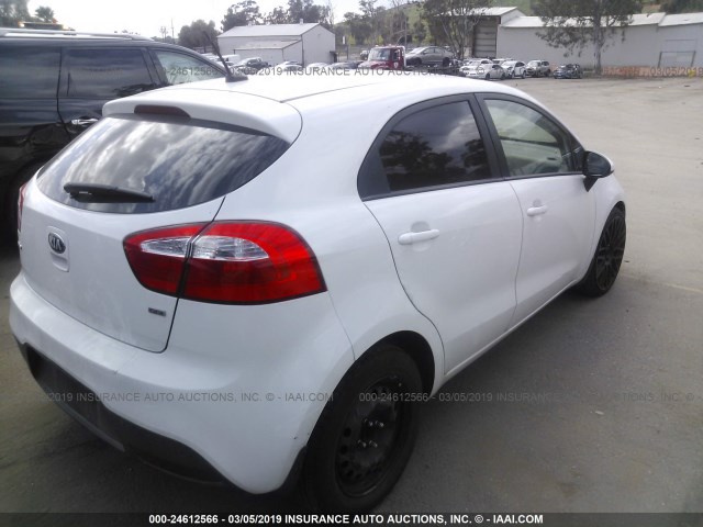 KNADM5A33D6170977 - 2013 KIA RIO LX WHITE photo 4