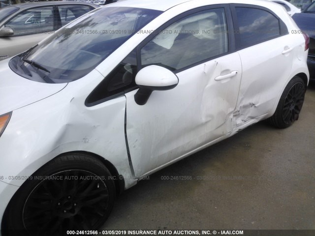 KNADM5A33D6170977 - 2013 KIA RIO LX WHITE photo 6