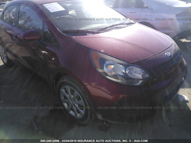 KNADM5A33E6414371 - 2014 KIA RIO LX RED photo 1