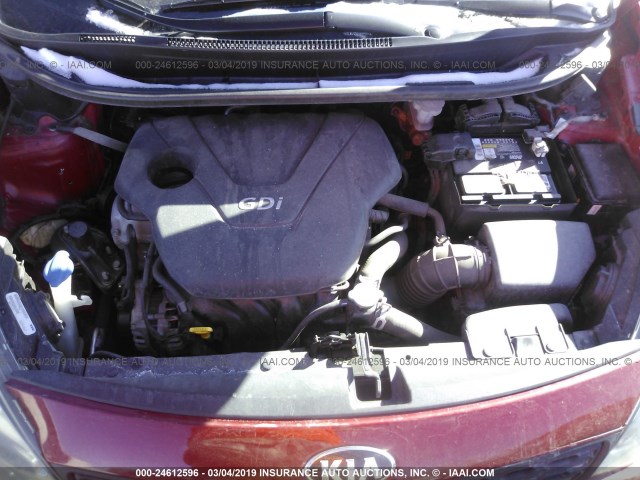 KNADM5A33E6414371 - 2014 KIA RIO LX RED photo 10