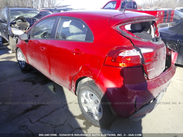 KNADM5A33E6414371 - 2014 KIA RIO LX RED photo 3