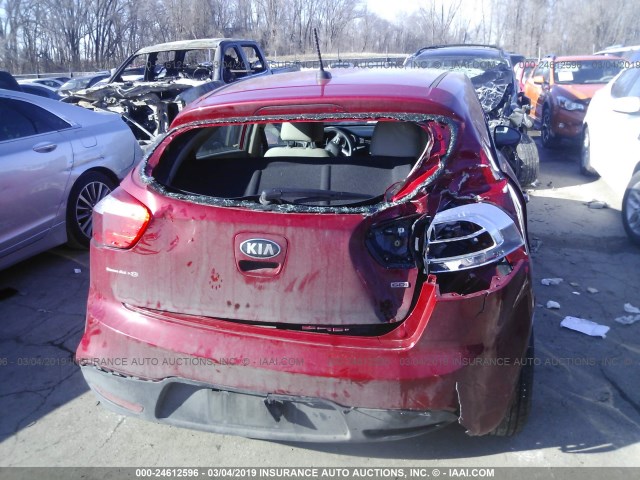 KNADM5A33E6414371 - 2014 KIA RIO LX RED photo 6